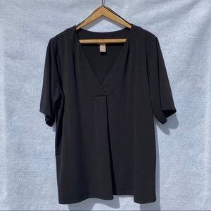 Black V-Neck Blouse H&M Ladies Plus